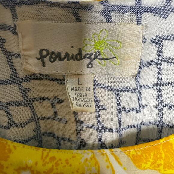 Porridge Womens Double Layer Split Back Lemon Top Size Large - Picture 4 of 9